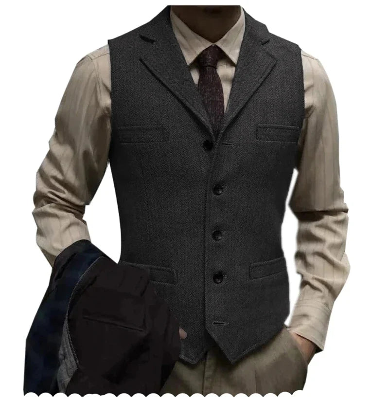 Men's Suit Vest – Single Breasted Slim Fit Waistcoat for Weddings & Smart Casual Wear