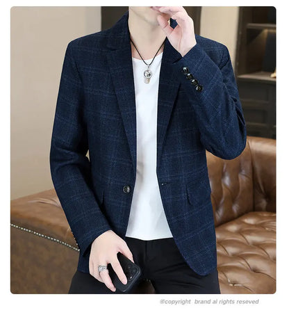 Blazer Men's Fashion Business Gentleman Groom Professional Gentleman Form-fitting Versatile Casual Formal Wear High-end Blazer
