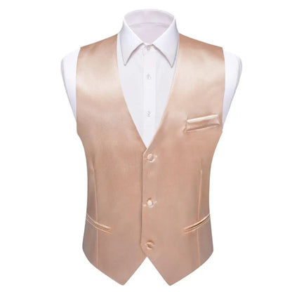Men's Satin Vest Slim Fit Single-Breasted Waistcoat for Weddings and Formal Occasions