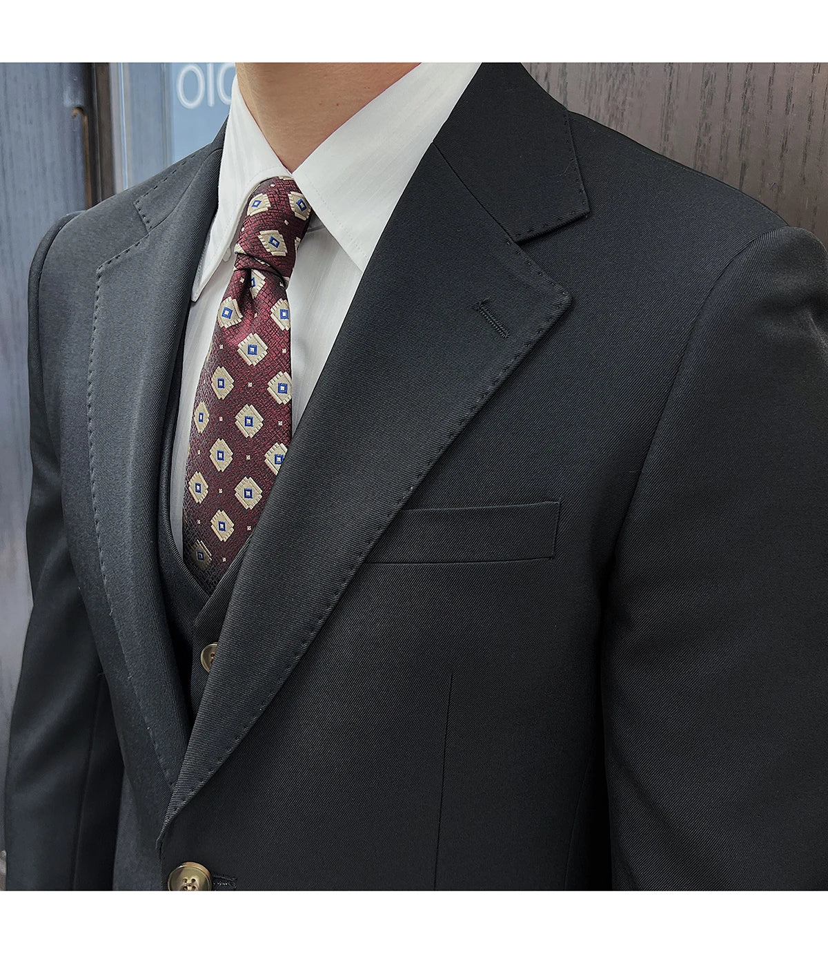 ( Jacket+Vest+Pants ) ltalian Style Luxury High-end Fashion Solid Color Mens Business Slim Suit 3Piece Set Groom Wedding Tuxedo