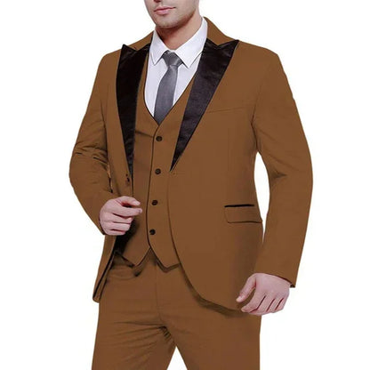 Elegant Champagne Wedding Men Suit Groom Tuxedo Slim Fit Prom Blazer Hombre Casual High Quality Custom 3 Piece Set Costume Homme