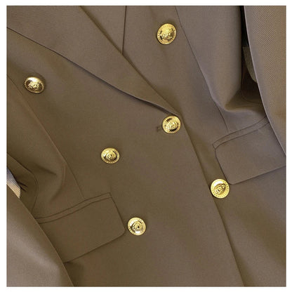 Women's Coffee Autumn Blazer Coat Vintage Harajuku Elegant Long Sleeve Fitted Suit Jacket Outerwear Top 2000s Emo Clothes 2025