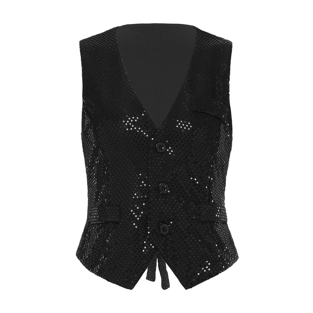 Womens Sleeveless Vests Nightclub Party Tops Sequined Waistcoat Clubwear Music Festival Vest 60s Disco Rave Jazz Dance Cosutme