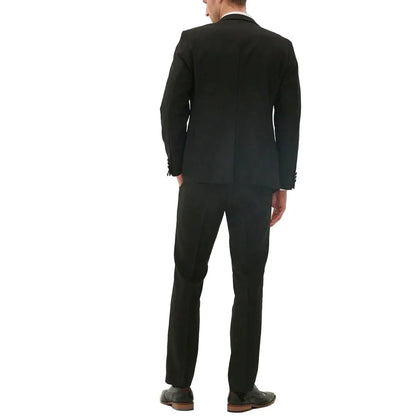 Men Suit Black 3 Pieces Single Button With Bright Lapel For Wedding Groom Party Birthday Banquet Business Work Jacket Vest Pants
