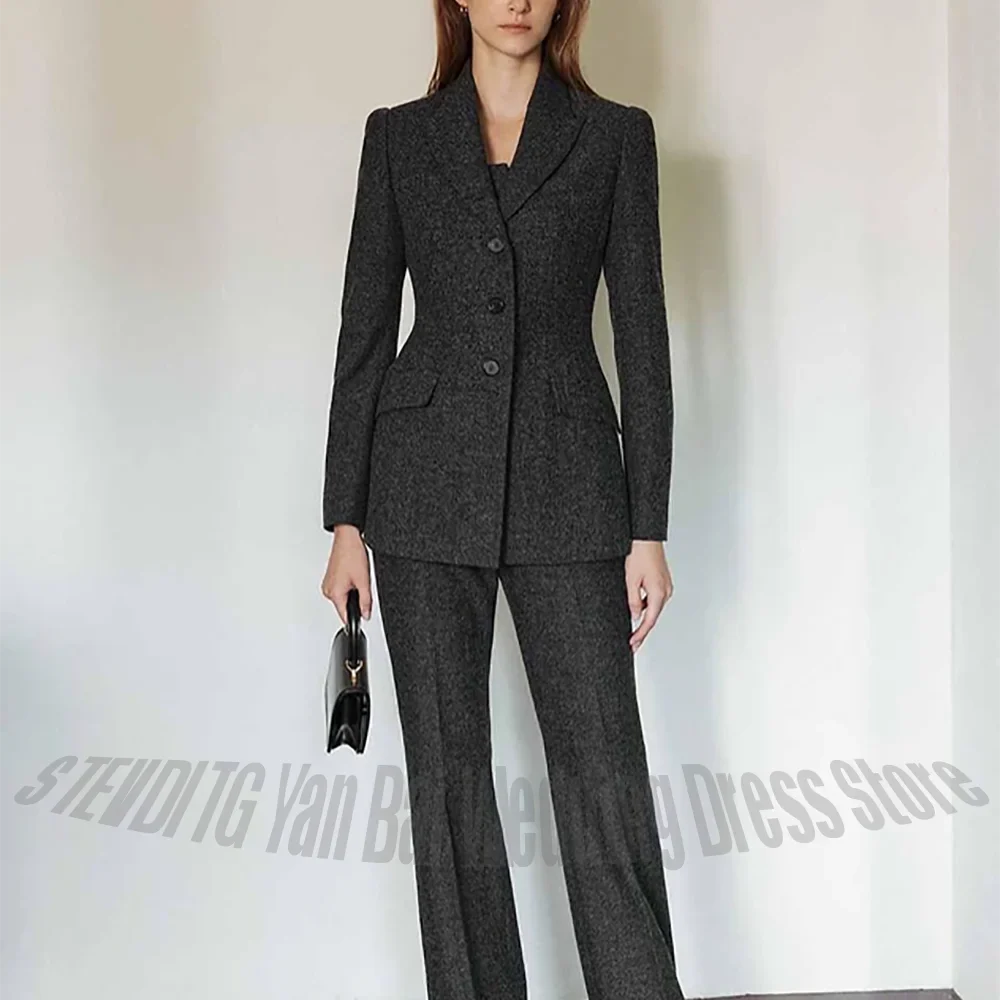 Customized Women's Suit Two Pieces Peaked Lapel Classic Outfit Single Breasted Sophisticated High Quality Two Pieces Set