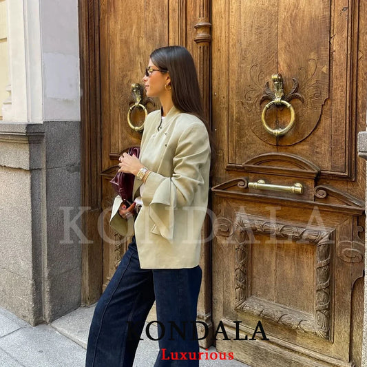 Vintage Office Lady Satin Blazer Green Solid Turtleneck Loose Blazer Fashion 2026 Spring Summer Holiday Female Blazer