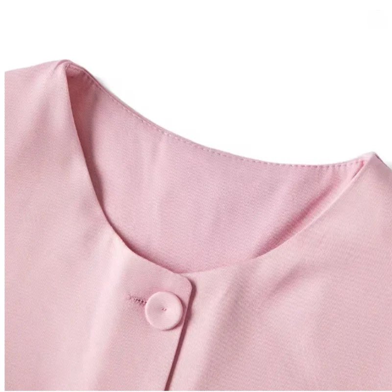 Women’s Vest Button Waistcoat Outwear Sleeveless Round Neck Solid Color Slim Fit Tops Chic  Casual Suit Vest Tops