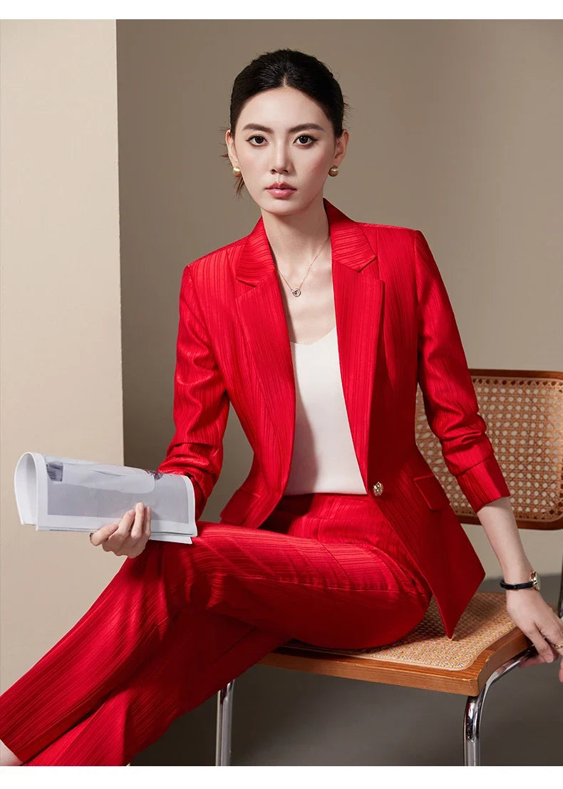 Fashionable ladies' clothing, high quality two-piece pants + blazer. 2025 Autumn and Winter New Models