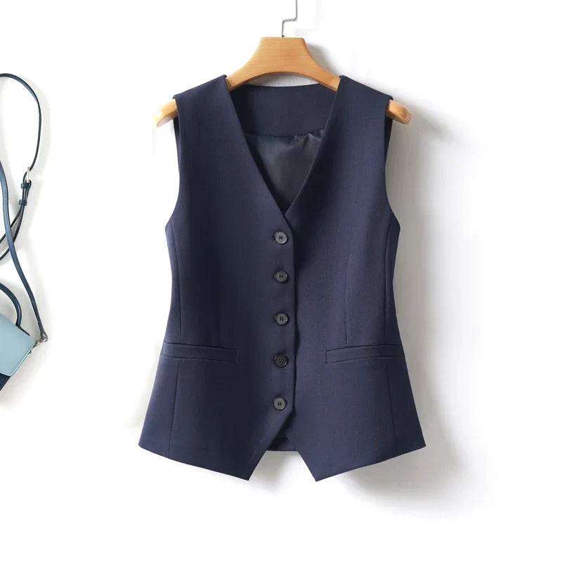 Single-Breasted Layered Suit Vest for Women Suitable for Spring and Autumn Can Be Worn as an Inner or Outer Layer Stylish Off