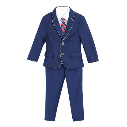 Boys Girls Formal Ceremony Costume Children's Brithish Style School Uniform Kids blue Jacket Pant/Skirt Photography Suit