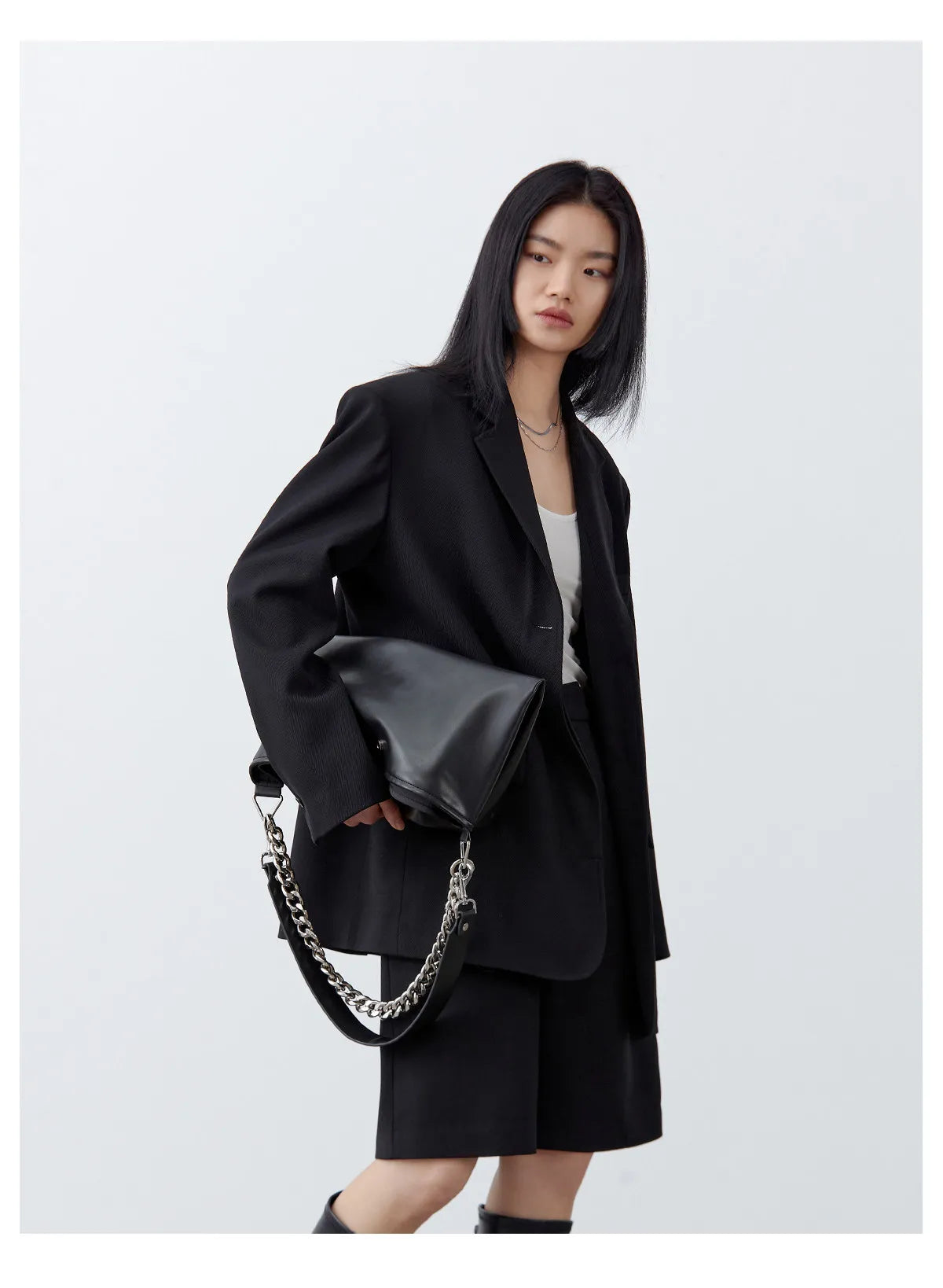 Fashion Women Woolen Blazers Solid Loose Casual Single-breasted Twill Suit Coat Office Ladies Jacket Spring Summer 2026