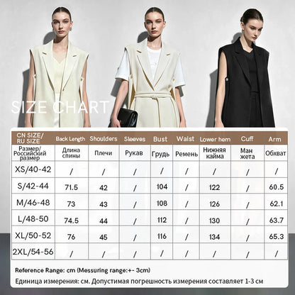 Women Lapel Collar Vest Jacket Loose Long Draped Construction Minimalist Commuter Coats Woman Autumn Outfit 2026 12623085