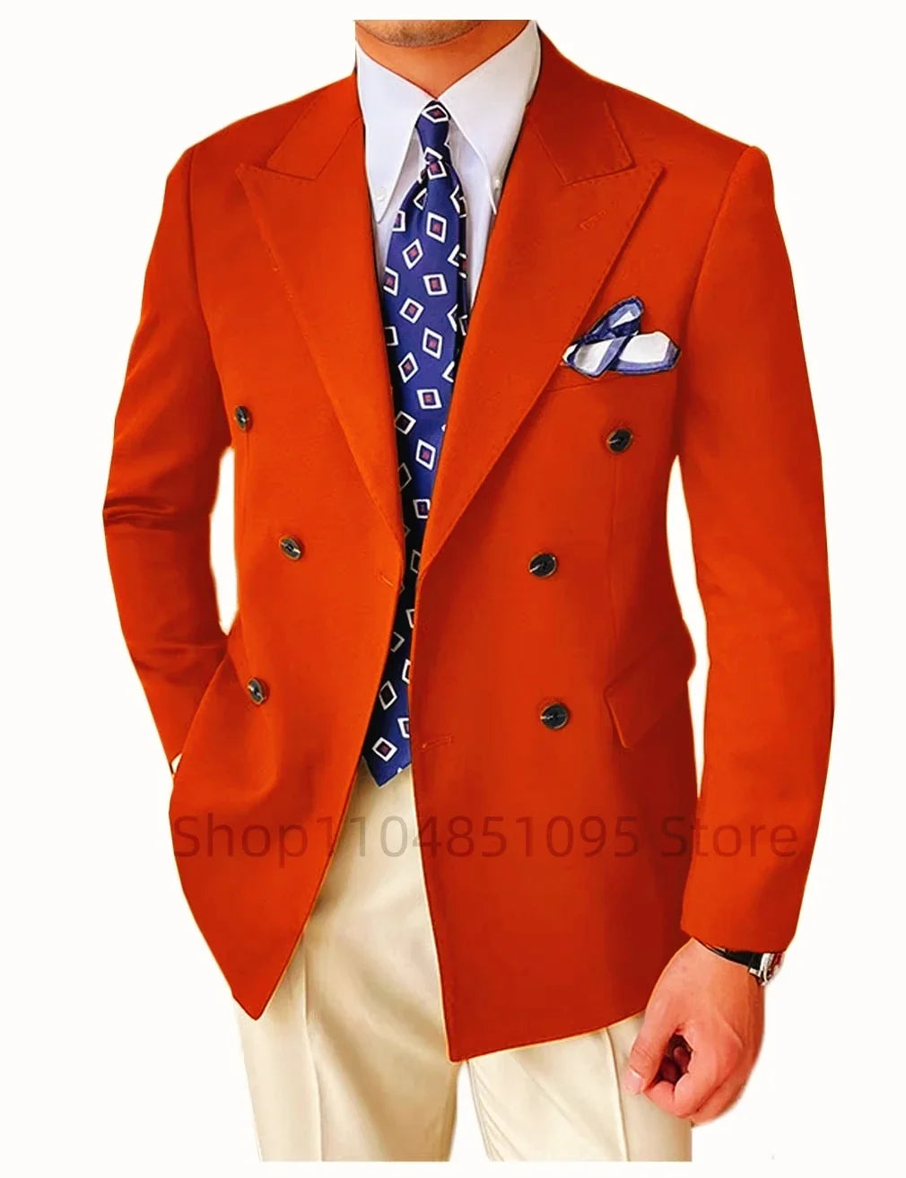 Wedding Men's Tuxedo Jacket Bridegroom Business Groom Wear Formal Party Blazer Double Breasted Peak Lapel XS-6XL One Coat