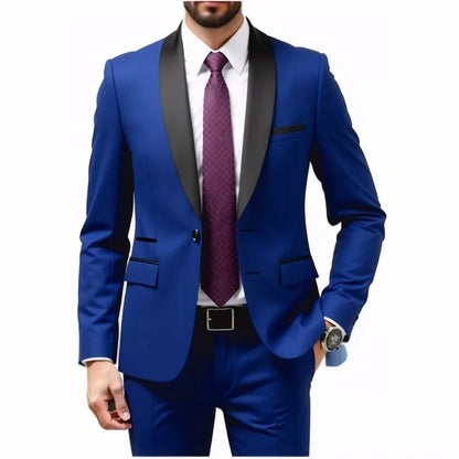 Ensemble costume homme - Costume de cérémonie pour homme - Ensemble 2 pièces pour tenue de marié - Costume homme pour tenue d'affaires, de mariage, de banquet