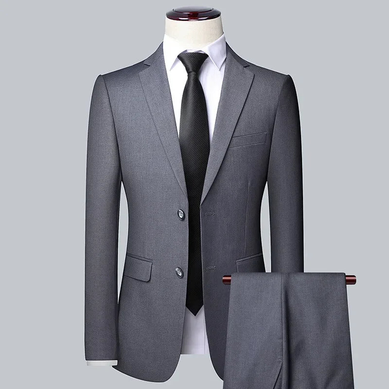 Men's Formal Business Suit – Blazer, Vest & Trousers 2 or 3 Piece Set