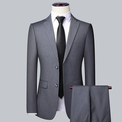 Men's Formal Business Suit – Blazer, Vest & Trousers 2 or 3 Piece Set