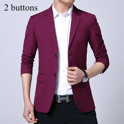 Blazer Men's Fashion Premium Business Outdoor Self-cultivation Gentleman English Style Solid Color Casual Hosts Weddings Blazer