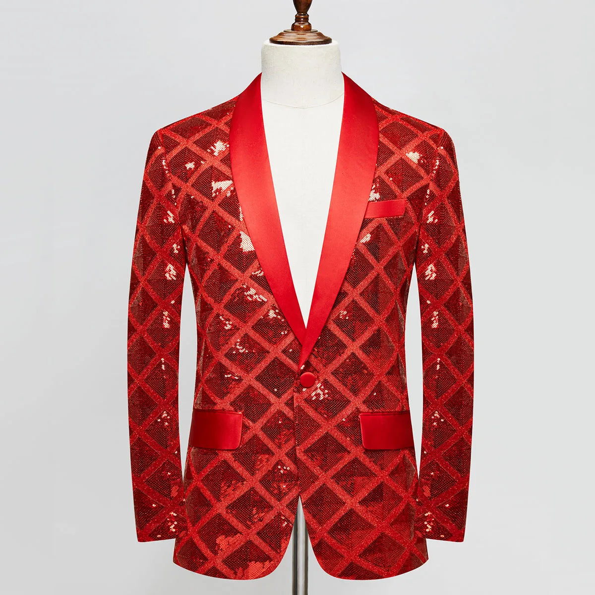 2023 New High Quality Handsome Fashion Boutique Men's Stereo Square Sequin Casual Dance Suit Jacket Boutique Fashion Suit Jacket