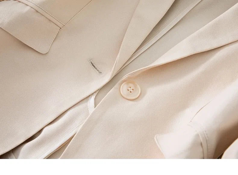 Spring Summer New Style Korean Version Silk Fashion Small Suit Jacket Women Thin Sleeve Seven Button Slim Fit Western Wear