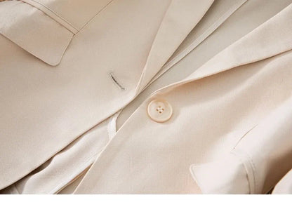 Spring Summer New Style Korean Version Silk Fashion Small Suit Jacket Women Thin Sleeve Seven Button Slim Fit Western Wear