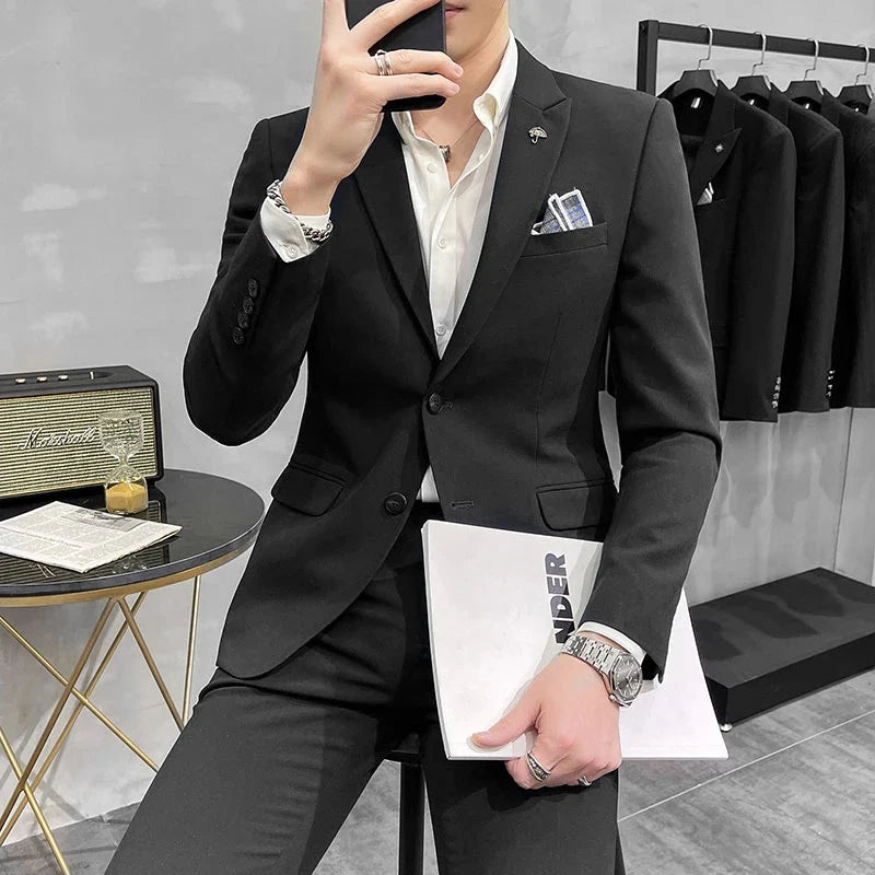 Men's Slim Fit Wedding Suit – Blazer & Pants Set