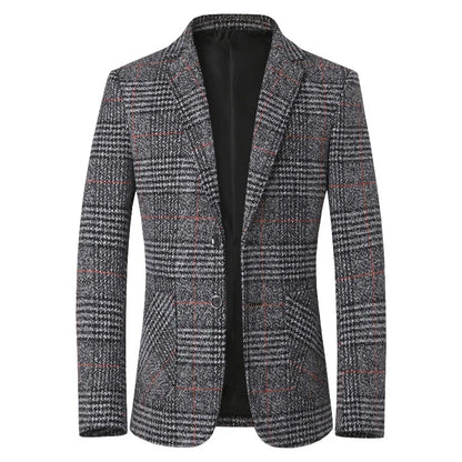 Classic Men's Suit Jacket England Plaid Blazers High Quality Business Causal Suit For Men Clothing Conjuntos De Blazer