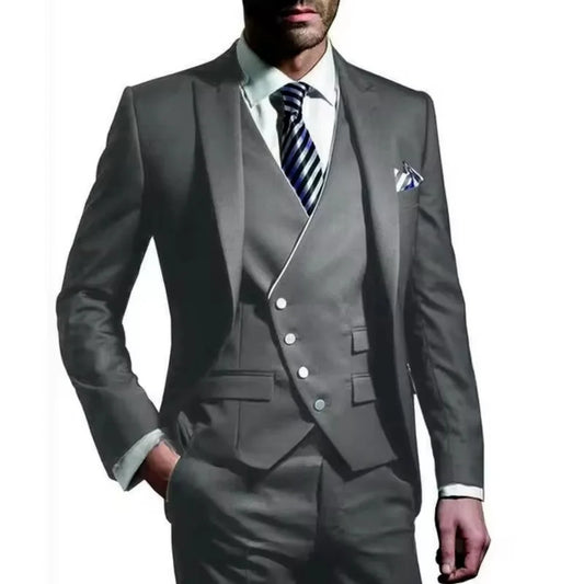 Vestido De Casamento Do Noivo Marca De Alta Qualidade Cor Sólida Masculino Casual Escritório De Negó