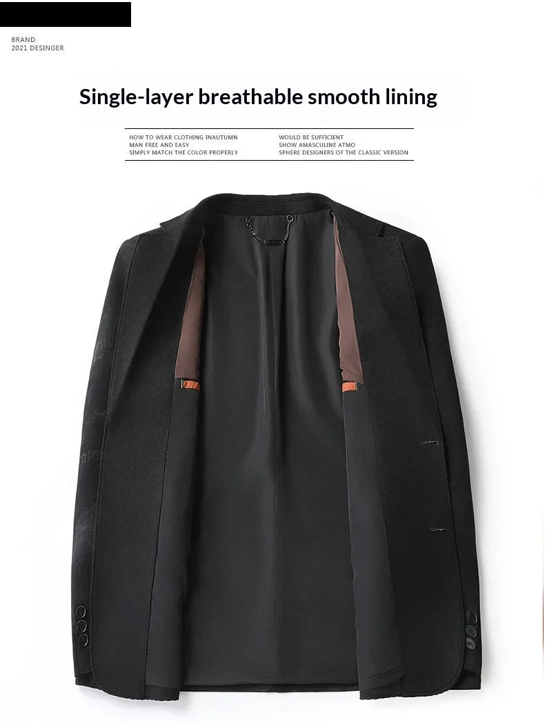 Blazer Men Fashionable Business Outdoor Travel Youth Campus Wedding Versatile Gentleman Host Slim-fit Casual Korean Style Blazer