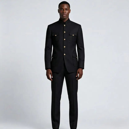 Men's 2-Piece Suit Set – Slim Fit Business Casual & Wedding Groom Suit