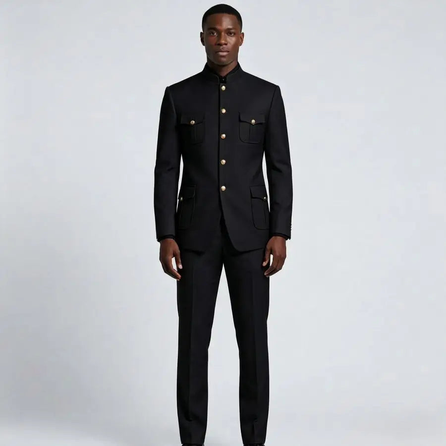 Men's 2-Piece Suit Set – Slim Fit Business Casual & Wedding Groom Suit