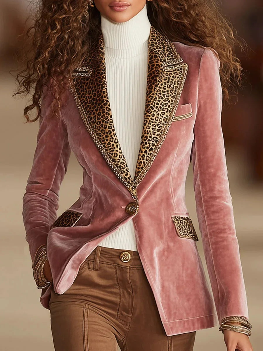 Women's Long Sleeve Velvet Jacket Pure Color Splicing Lace Independent Station Fashion Autumn Season Regular Thickness Polyes...