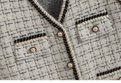 Women's Contrast Knitted Vest New Autumn Short Sleeveless Jacket V-neck Single Breasted Waistcoat Female Coats Chaleco Mujer