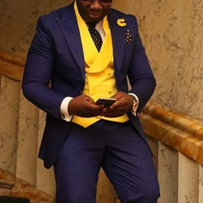 Men wedding Suits Slim Fit Wedding Tuxeo for Groomsmen 3 Piece Jacket Vest with Pants Office Male Fashion Costume