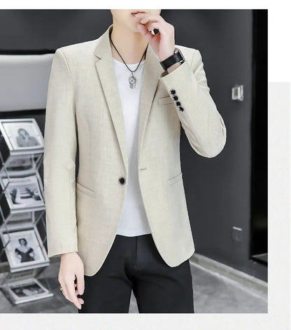 Blazer Men's Fashion Business Gentleman Groom Professional Gentleman Form-fitting Versatile Casual Formal Wear High-end Blazer