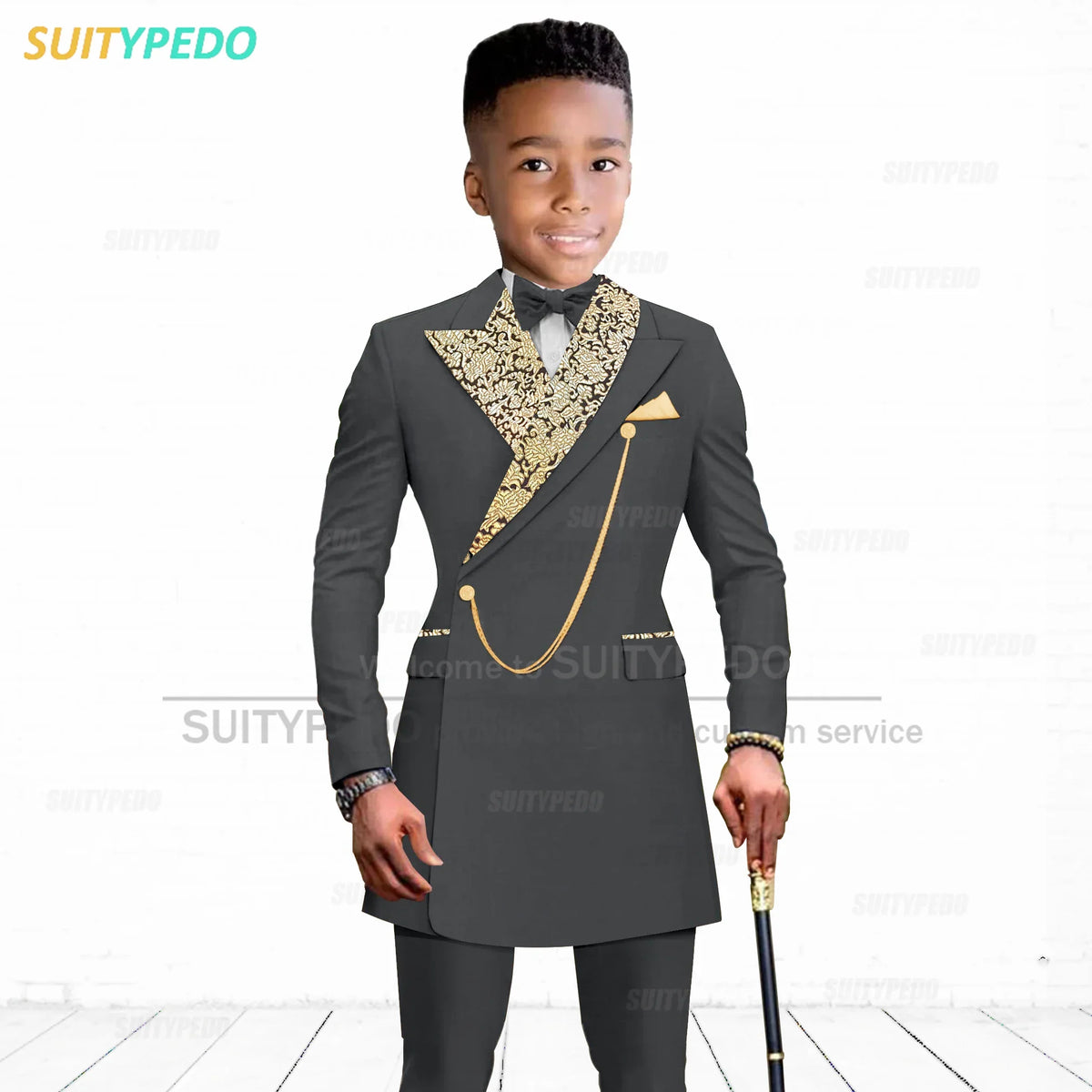 Luxury Boy's Suit Set Homecoming Party Kids Jackets Tailor-made Slim Fit Blazer Pants 2 Pieces Wedding Party Children Tuxedos