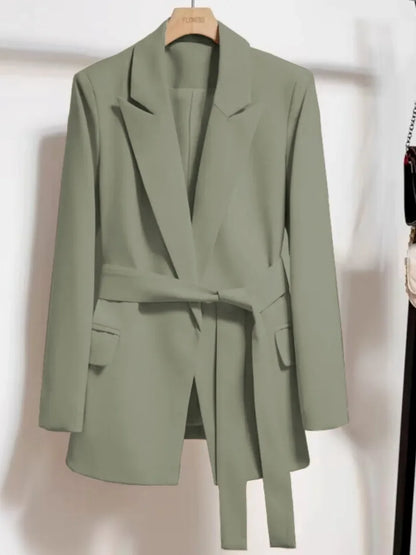 Women's Long Sleeved Lace-Up Blazer Loose Casual Top Korean Fashion Office Blazer Spring Autumn New