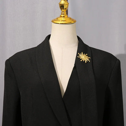 Women Chic Blazer Double Breasted Metal Button Decoration Elegant Trend Coat Office Lady High-End Jacket New Spring HK19942