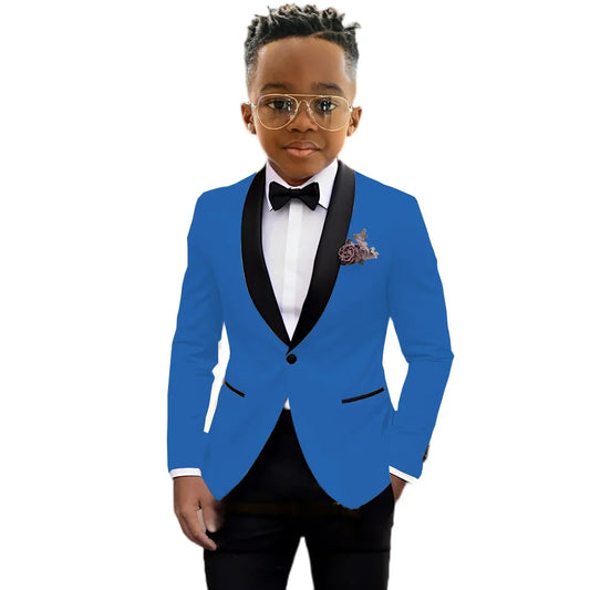 2026 New Classic Shawl Lapel Boys Slim Fit Suits 2 Pieces Wedding Guest Outfit Formal One Button Children's Tuxedo Party Wear