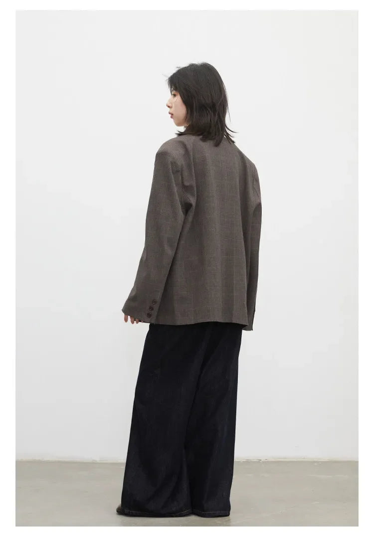 New Women Blazers Single-breasted Loose Casual Retro Striped Office Ladies Suit Jacket Female Coat Spring Autumn 2026