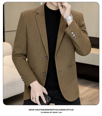 High-Quality Fashionable Autumn Winter New Design Casual Men's Suit Jacket Trendy Versatile Outerwear for Business And Casual We