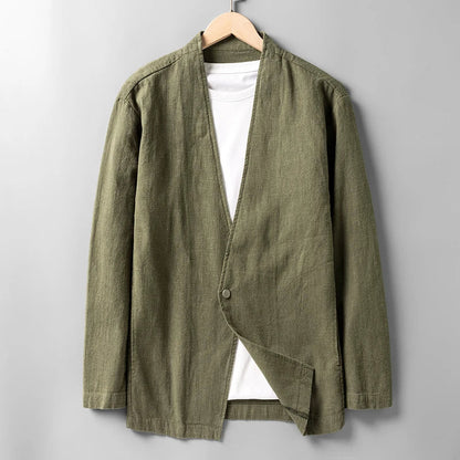 Cotton 30%, Hemp 70%, Blazer Men Fashionable Business Gentleman Casual Gathering Trendy Versatile and Breathable Relaxed Blazer