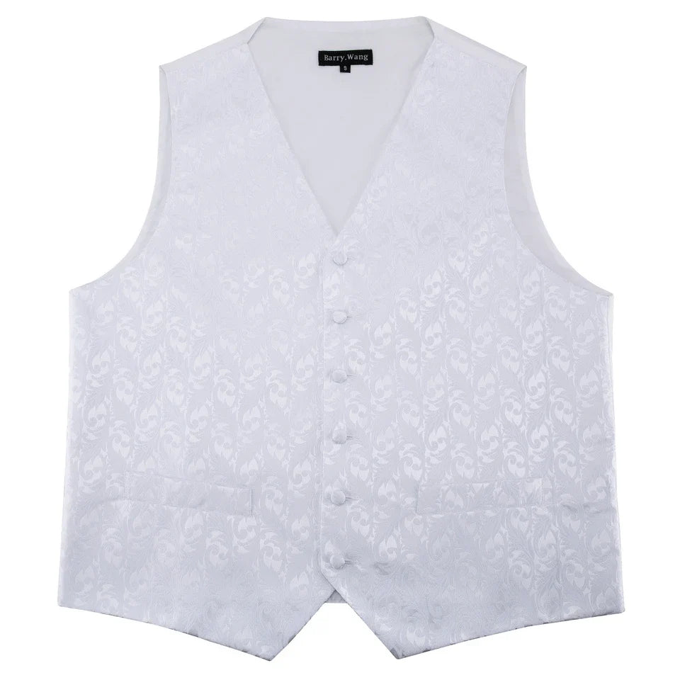 Men's Vest Paisley V-Neck Single Breasted Formal Waistcoat for Wedding Business Party