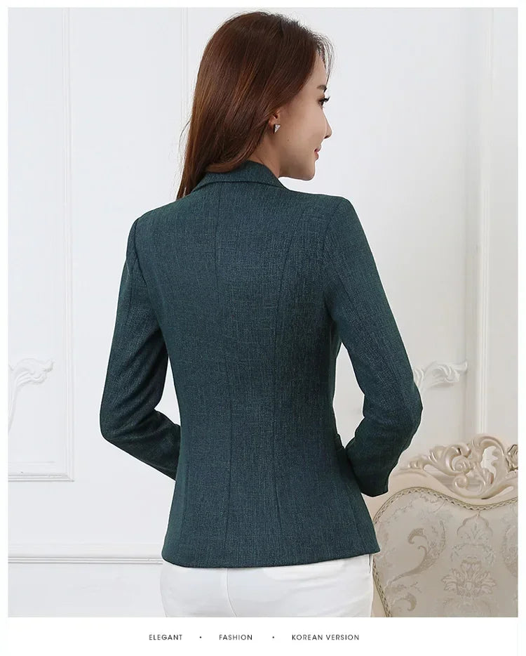 Fashion Women Blazers Jackets Work 2025 Office Lady Suit Slim Single Breasted Business Female Blazer Coats Formal Veste Femme