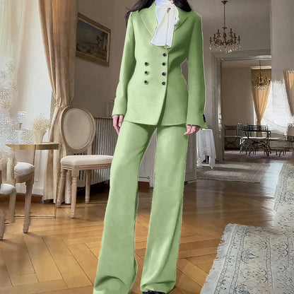 2025 New Women Casual Blazer Suit Set with Double-breasted Office Formal Pant Suit Separates Slim Fit Custom Made Traje de Mujer