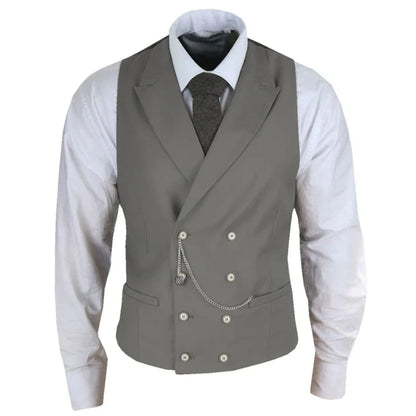 Men's Formal Satin Vest | Double Breasted Waistcoat for Wedding, Banquet & Business