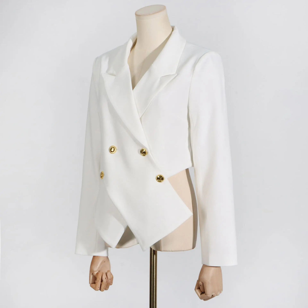 Women Trend Blazer Notched Collar Double Breasted Slimming Elegant Niche Irregular Fashion Jacket New Spring Autumn HK20370