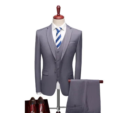 White Men Suits Slim Fit 3 Piece Double Breasted Suit Men Wedding Prom Party Business (Blazer+Vest+Pants) Wedding Suits for Men