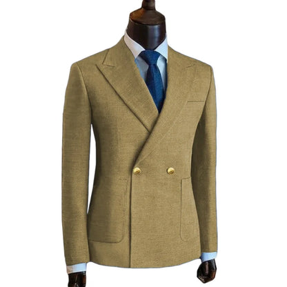 Customized Men's Suit Blazer Suit Pants Business Custom Suit Solid Color Metal Buckle Premium Men's Suit