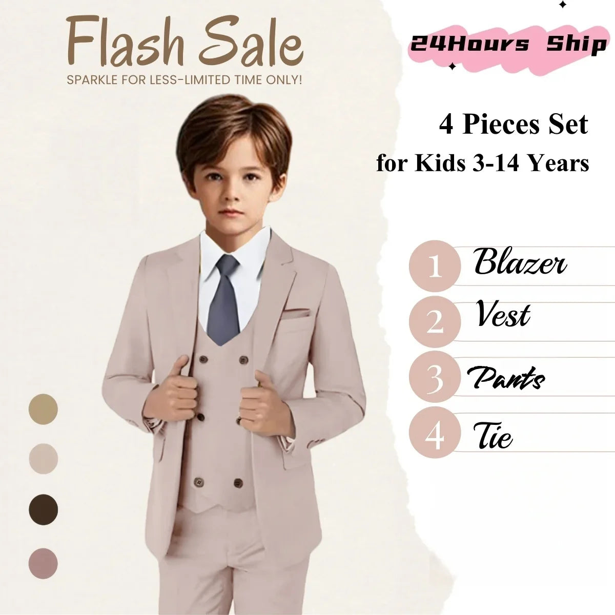 Boys Suit Set for Kids – Formal Tuxedo for Wedding, Party & Special Occasions