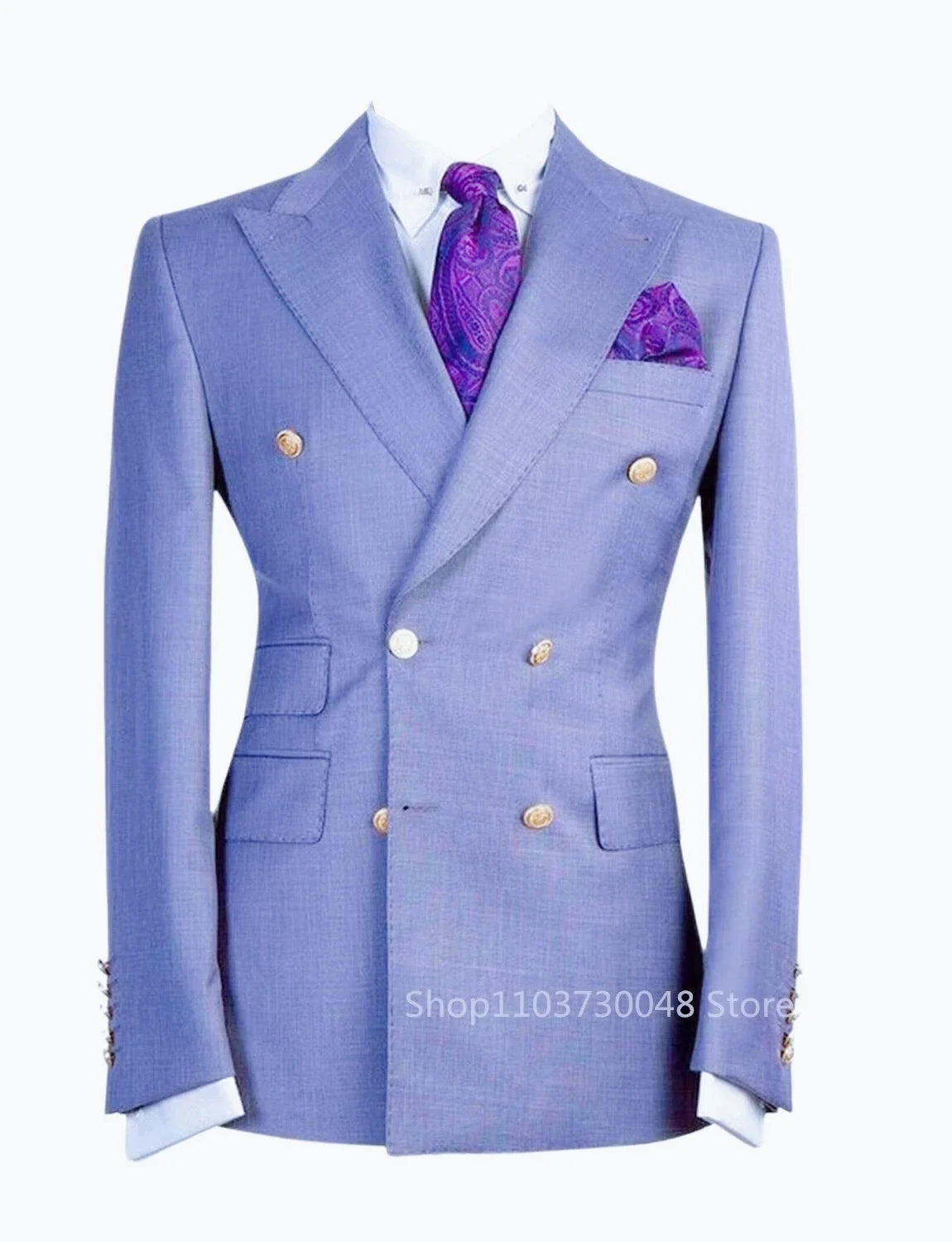Formal Wedding Men Suit Jacket Slim Fit Peak Lapel Double Breasted Blazer Business One Coat Work Office Jacket for Party Prom